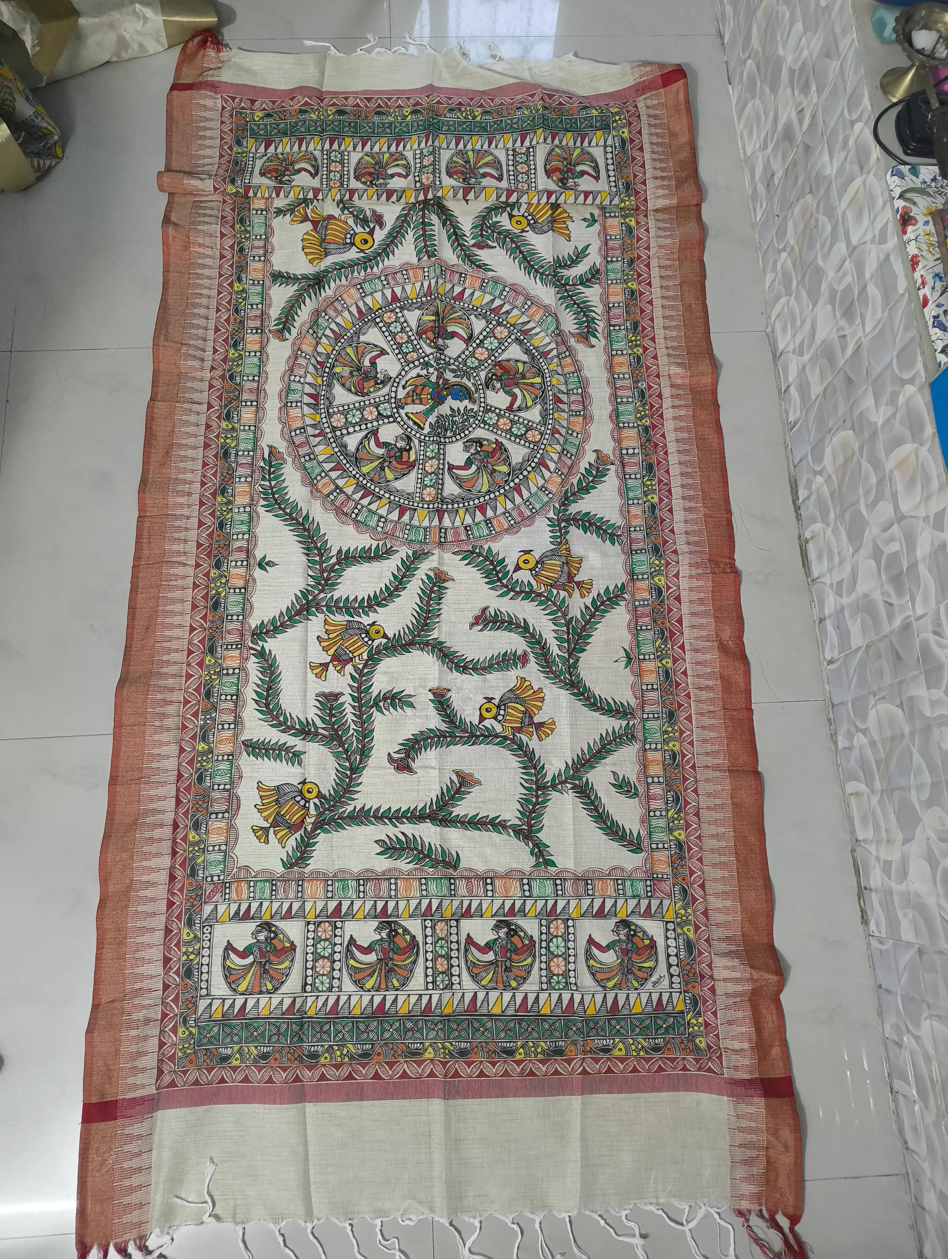 Raas Leela Khadi Cotton Mithila Dupatta